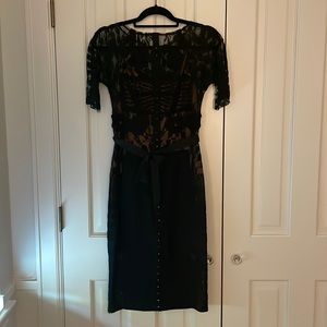 Anthropologie Black lace sheath dress
